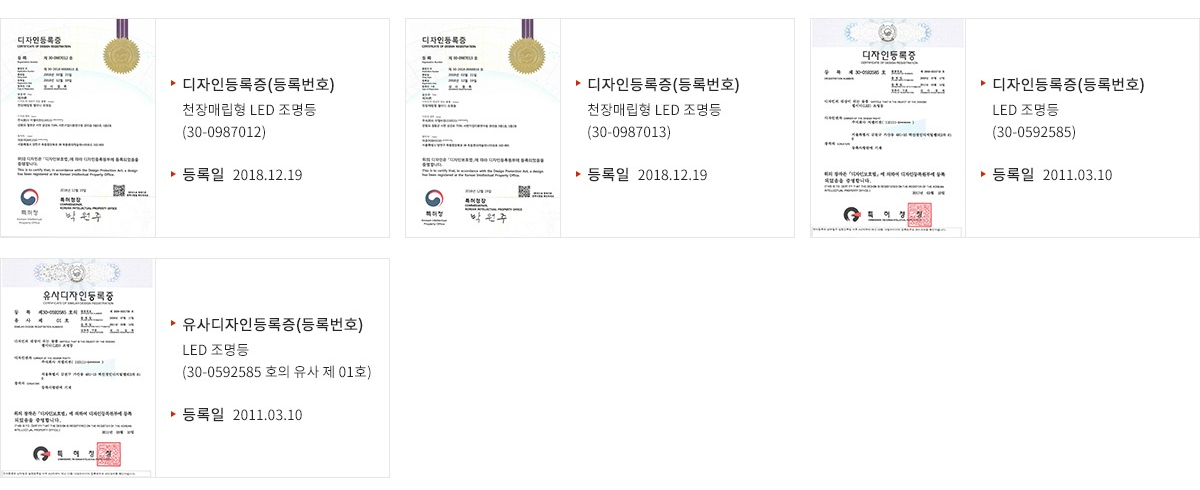 디자인 특허등록
